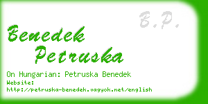 benedek petruska business card